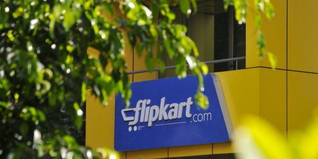 The logo of India's largest online marketplace Flipkart is seen on a building in Bengaluru, India.