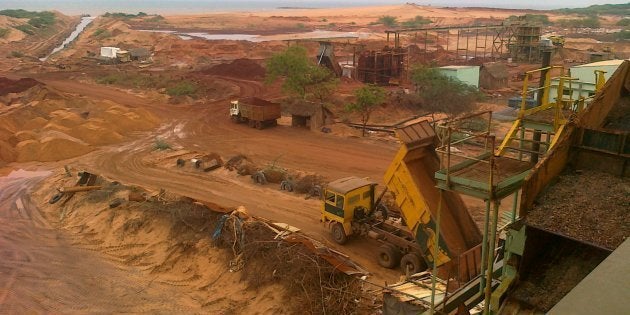 Beach sand-mining along the coast of Tamil Nadu