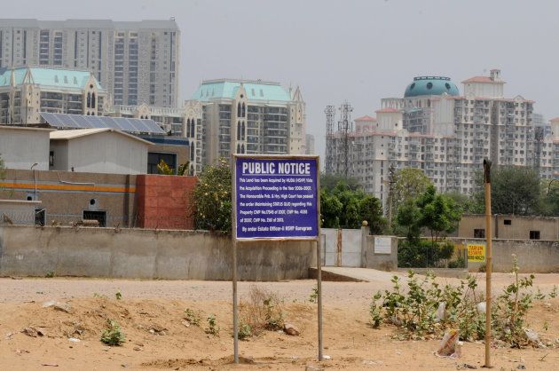 Huda department installed three public notice boards at sector-43 where Muslim community members offer the Namaz every Friday, on May 4, 2018 in Gurgaon, India.