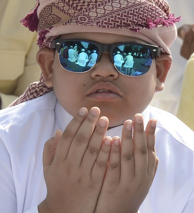 This Hyderabad boy offered prayers in his fancy sunglasses.