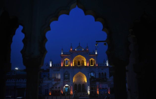 The Naubat Khana lit up on the occasion of Eid al-fitr in Lucknow's old city.