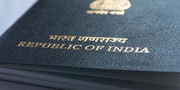 India, passport, isolated, white, background,