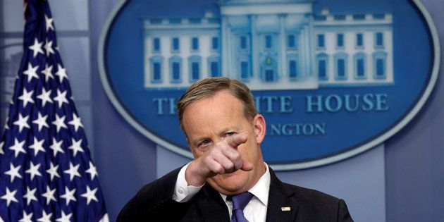 White House spokesman Sean Spicer holds a briefing at the White House in Washington, U.S., March 13, 2017. REUTERS/Kevin Lamarque