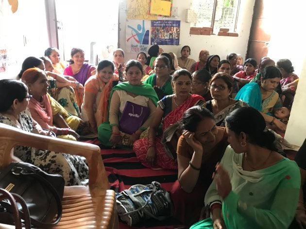 Anganwadi workers and helpers at a meeting in Delhi.