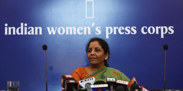 Defence minister Nirmala Sitharaman at the Indian Women's Press Corps in New Delhi on Tuesday.