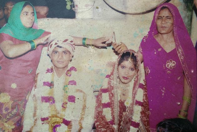 Sumit and Preeti at their wedding.