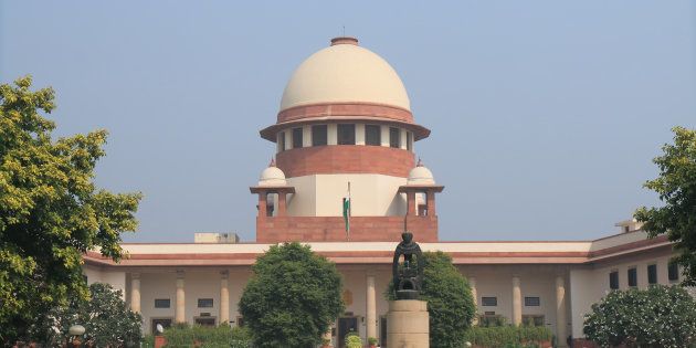 New Delhi India - October 28, 2017: People visit Supreme Court of India in New Delhi