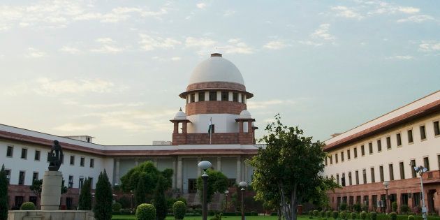 Facade of a government building, Supreme Court, New Delhi, India