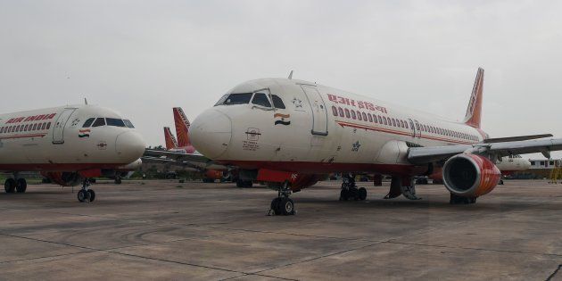 Air India planes at the Indira Gandhi International Airport in New Delhi.