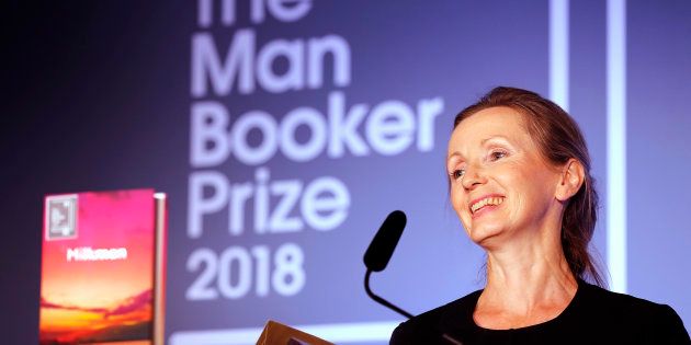 Writer Anna Burns after she was presented with the Man Booker Prize for Fiction 2018 on Tuesday in London.