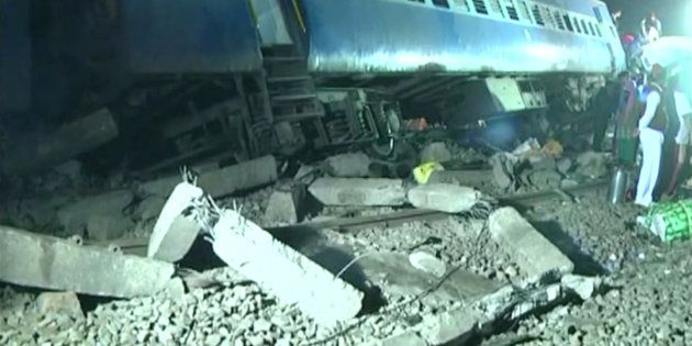 Derailed coaches of a Hirakhand express train from Jagdalpur to Bhubaneswar are seen near Kuneri station, in the state of Andhra Pradesh, outside the town of Rayagada, India, in this still image from video January 22, 2017.
