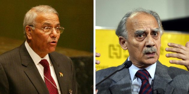 Yashwant Sinha and Arun Shourie in file photos.