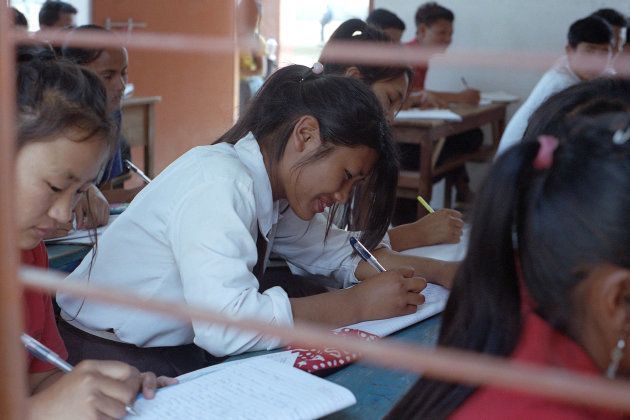 Nokpoi studies in Class X at a government high school in Dimapur. Teachers at the school say it can be hard for students transferring from rural areas to catch up.