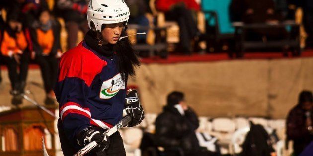 The 2015 Ice Hockey Association of India national women's championship at Karzoo Pond in Leh.