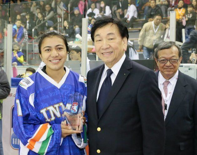 Noor Jahan is named best goaltender for the 2016 Challenge Cup of Asia in Taipei, Taiwan. (Photo:Ice Hockey Association of India)