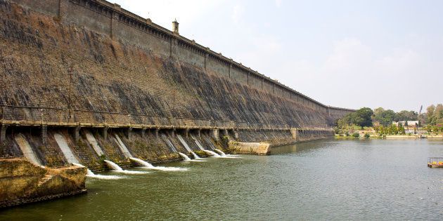 Krishnarajsagara dam at the Cauvery.