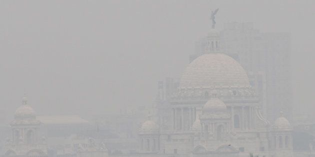 Victoria Memorial Hall shrouded in smog in Kolkata earlier this month.