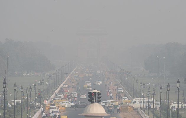 A view from earlier this month of the India Gate, engulfed in a thick layer of smog.