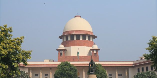 New Delhi India - October 28, 2017: People visit Supreme Court of India in New Delhi