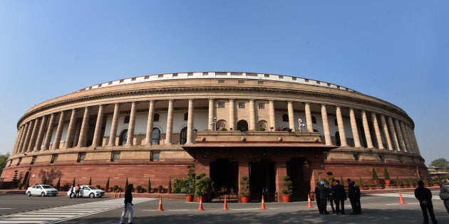 A view of the Parliament House ahead of the winter session that will begin on 11 December.