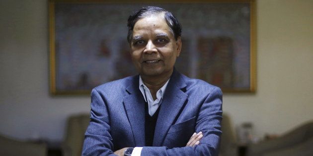 Arvind Panagariya, head of the government's main economic advisory body, poses for a picture after an interview with Reuters in New Delhi, India, January 18, 2016.