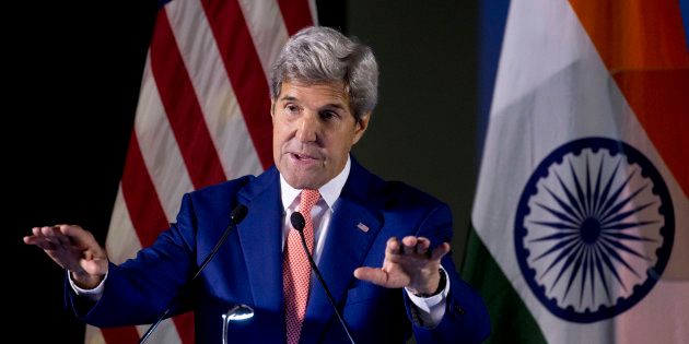 U.S. Secretary of State John Kerry addresses students at Indian Institute of Technology (IIT) in New Delhi, India, Wednesday, Aug. 31, 2016.