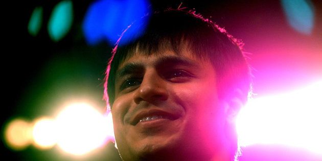 Bollywood star Vivek Oberoi smiles after being declared recepient ofthe