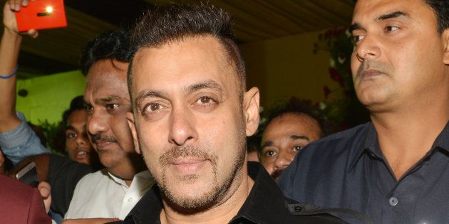 MUMBAI, INDIA JUNE 19: Salman Khan at Baba Siddiquis Iftar party at Taj Lands End in Mumbai.(Photo by Milind Shelte/India Today Group/Getty Images)