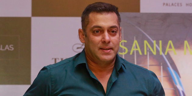 Salman Khan at a press conference for the launch of Sania Mirza's autobiography 'Ace Against Odds'