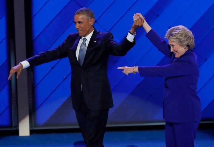 U.S. President Barack Obama and Democratic presidential nominee Hillary Clinton.