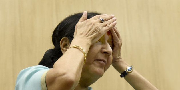 External Affairs Minister Sushma Swaraj made a boo boo on Twitter.