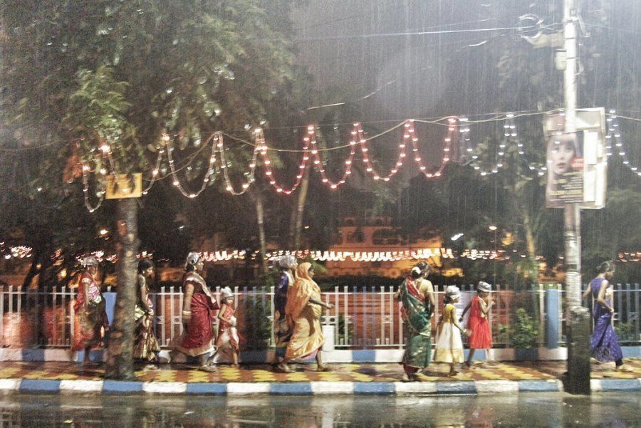 Though it poured on all four days of the Durga Puja this year, the revellers were undaunted.