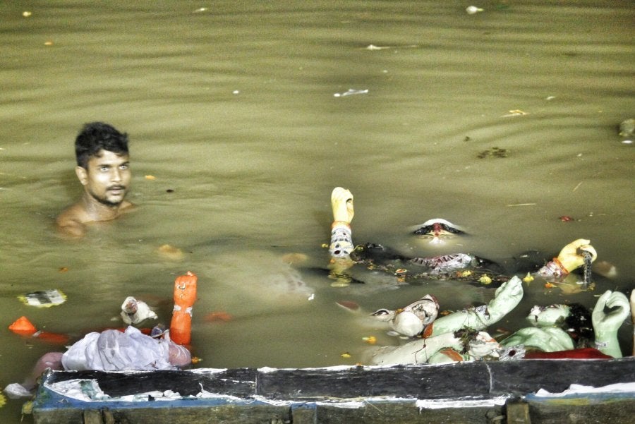 Immersion on the last day of the Durga Puja.