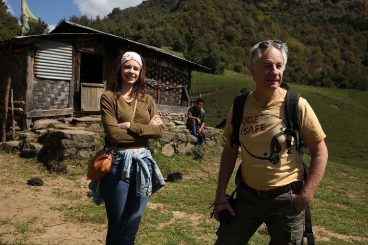 Kalki photographed with her father in Tawang, Arunachal Pradesh.