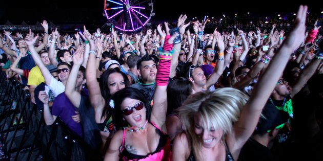 The crowd dances to the sounds of Dutch music producer and DJ Afrojack during the second day of the Electric Daisy Carnival in Las Vegas June 25, 2011. Picture taken June 25, 2011.