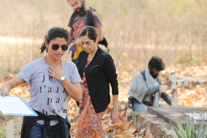 Konkona Sensharma on the sets of her directorial debut, 'A Death in the Gunj.'