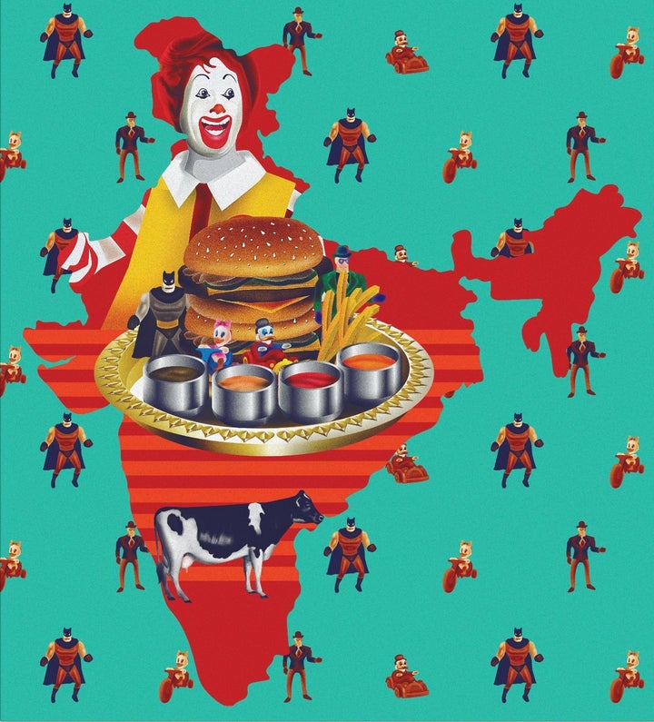 1996: "The clown opens up a joint. In 1996, McDonald's opened its shop in India."