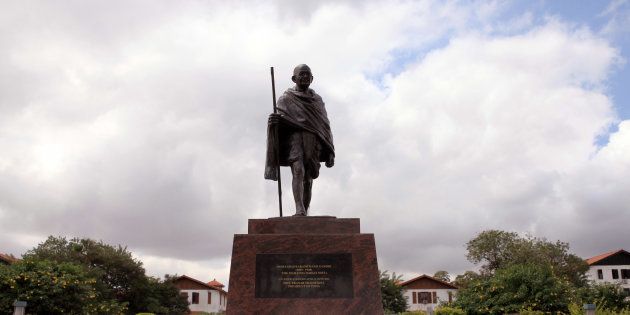 A statue of Mahatma Gandhi in Accra, Ghana, Thursday, Sept. 22, 2016.
