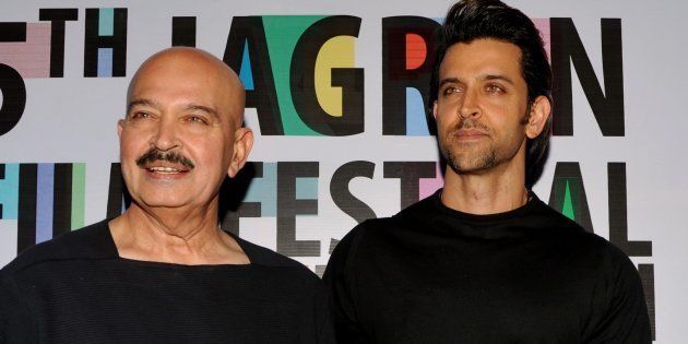 Filmmaker Rakesh Roshan (L) with his son and Bollywood actor Hrithik Roshan.