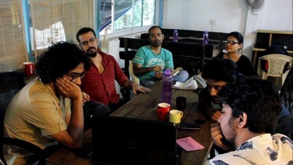 A team meeting in progress.