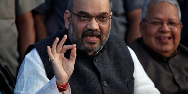 Amit Shah, a leader of India's main opposition Bharatiya Janata Party (BJP), speaks during a news conference in the northern Indian city of Lucknow March 1, 2014.