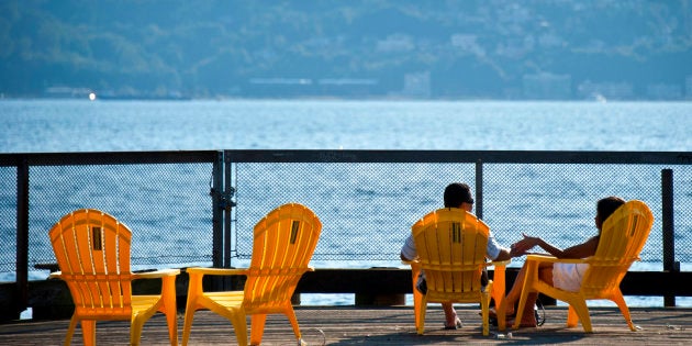 Couple lounging in Seattle