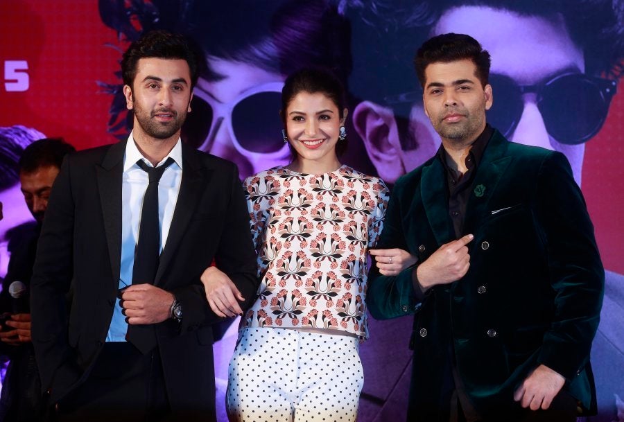 Ranbir Kapoor, Anushka Sharma, and Karan Johar