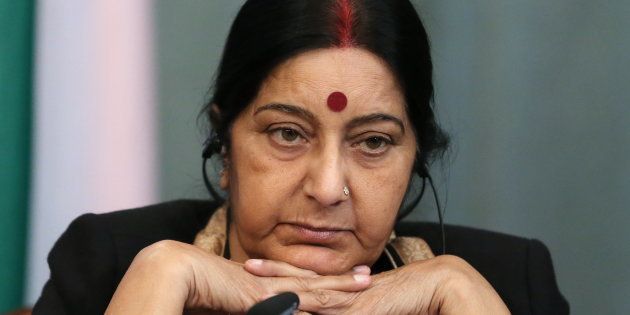 Sushma Swaraj. Photo by Sergei Savostyanov/TASS via Getty Images.