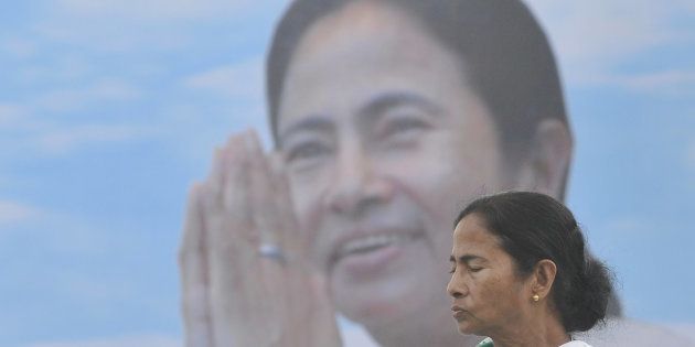 Mamata Banerjee Chief Minister of West Bengal addressing at the Singur Divas rally at Singur in West Bengal, India.