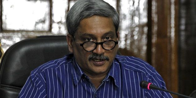 India's Defence Minister Manohar Parrikar addresses the media in New Delhi, India, September 5, 2015. The Indian government approved a long-awaited programme to equalise pension payments for retired military personnel despite it being a "huge fiscal burden," Parrikar said on Saturday. REUTERS/Stringer