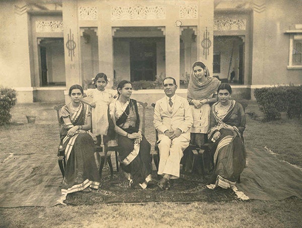 My grandparents, mother and aunts in their Ramnagar house