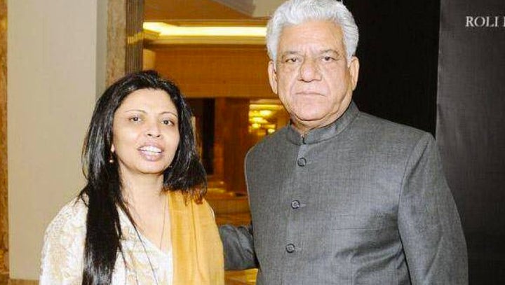 Om Puri with his second wife, Nandita Puri.