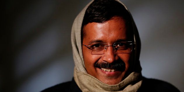 Delhi's Chief Minister Arvind Kejriwal, chief of the Aam Aadmi (Common Man) Party (AAP), smiles during an interview with Reuters at his residence on the outskirts of New Delhi January 27, 2014.