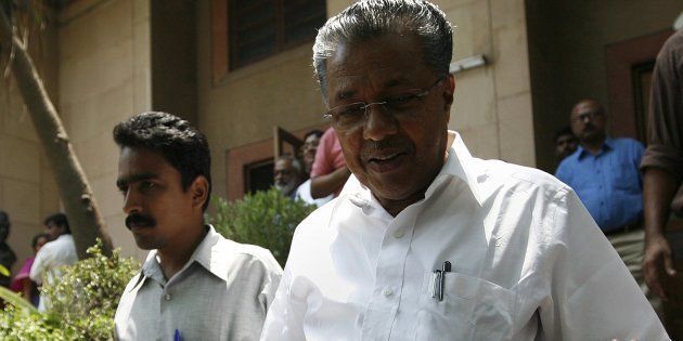 CPI(M) leader Pinarayi Vijayan arrives to attend the CPI(M) Politburo meeting.